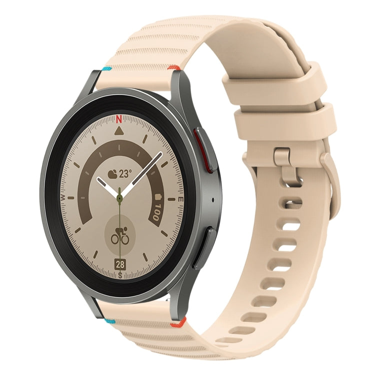 Wavy Dotted Stitched 20mm Silicone Watch Band, For Samsung Galaxy Watch 5 40 / 44mm, For Samsung Galaxy Watch 5 Pro 45mm, For Samsung Galaxy Watch 4 40 / 44mm, For Samsung Galaxy Watch 4 Classic 42 / 46mm