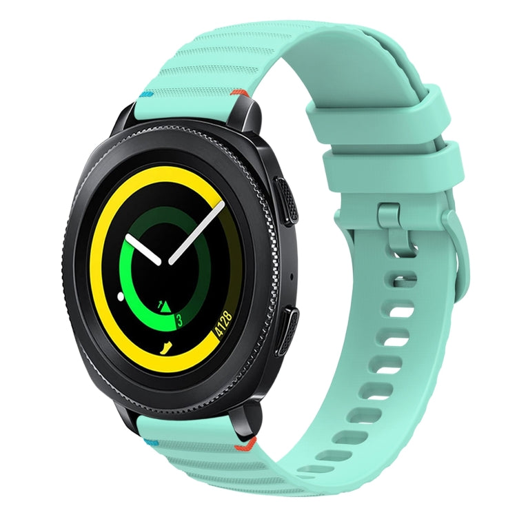 Wavy Dotted Stitched 20mm Silicone Watch Band, For Samsung Galaxy Gear Sport, For Samsung Galaxy Watch Active 2, For Samsung Galaxy Watch3 41mm, For Samsung Galaxy Watch Active