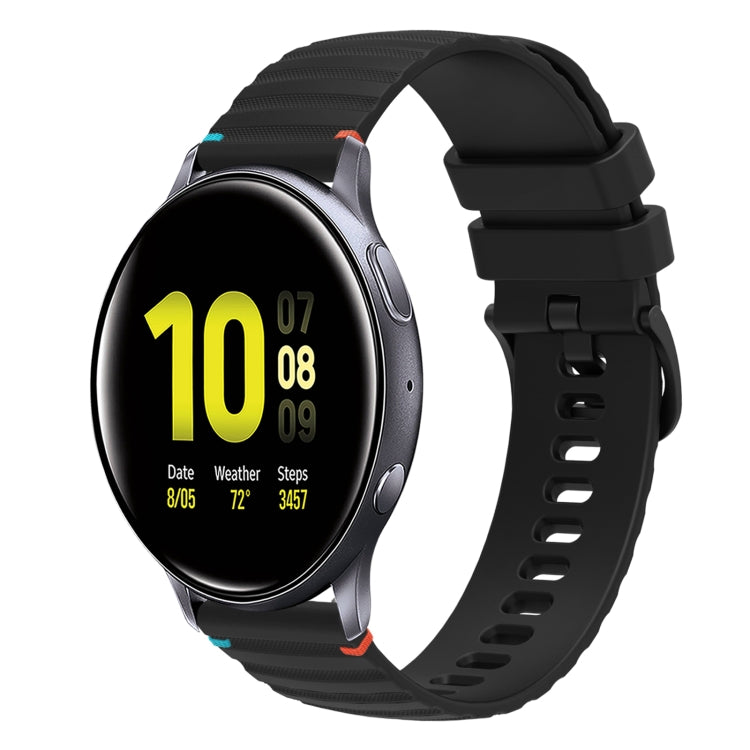 Wavy Dotted Stitched 20mm Silicone Watch Band, For Samsung Galaxy Gear Sport, For Samsung Galaxy Watch Active 2, For Samsung Galaxy Watch3 41mm, For Samsung Galaxy Watch Active