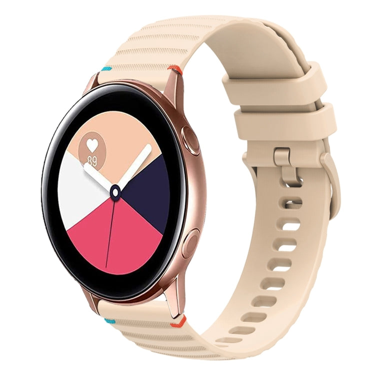 Wavy Dotted Stitched 20mm Silicone Watch Band, For Samsung Galaxy Gear Sport, For Samsung Galaxy Watch Active 2, For Samsung Galaxy Watch3 41mm, For Samsung Galaxy Watch Active