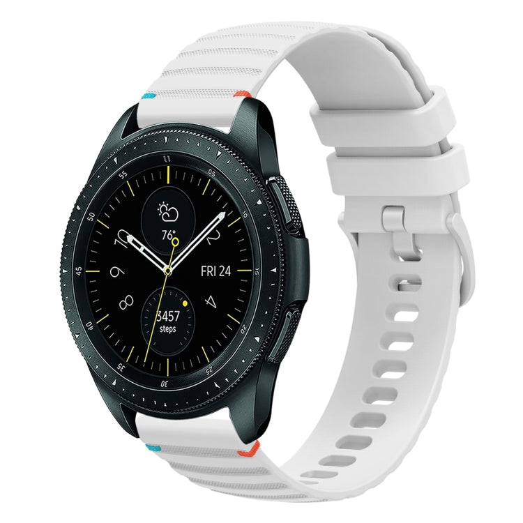 Wavy Dotted Stitched 20mm Silicone Watch Band, For Samsung Galaxy Watch 42mm, For Samsung Gear S2 Classic