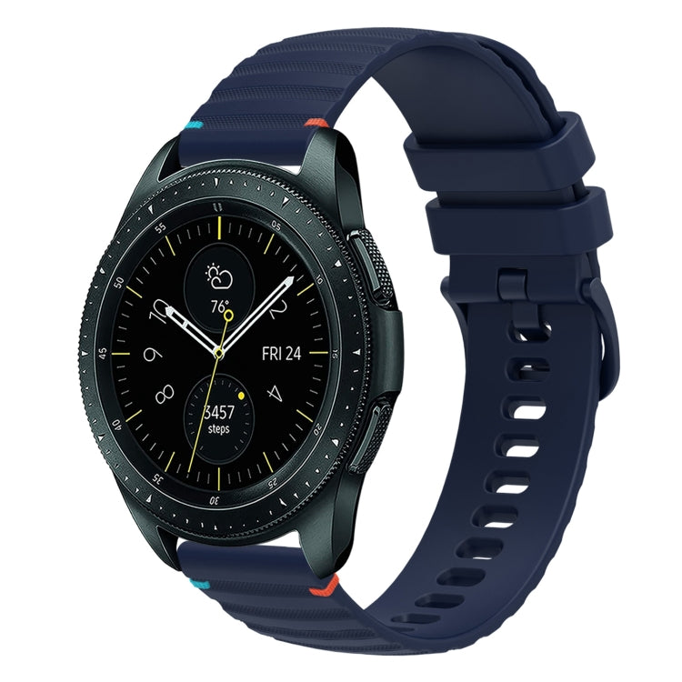 Wavy Dotted Stitched 20mm Silicone Watch Band, For Samsung Galaxy Watch 42mm, For Samsung Gear S2 Classic