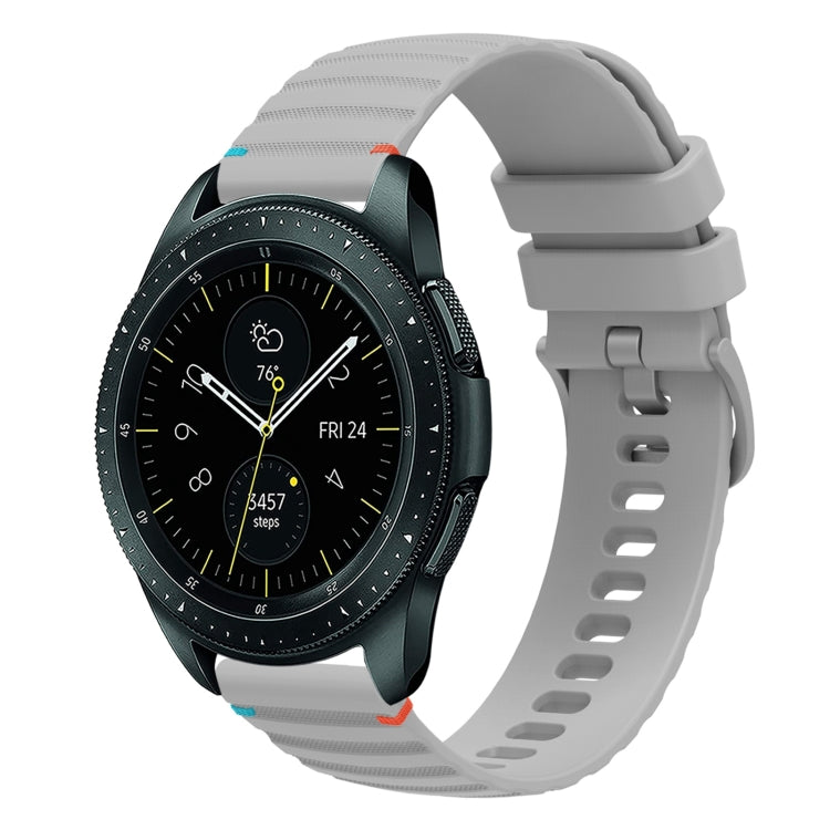 Wavy Dotted Stitched 20mm Silicone Watch Band, For Samsung Galaxy Watch 42mm, For Samsung Gear S2 Classic