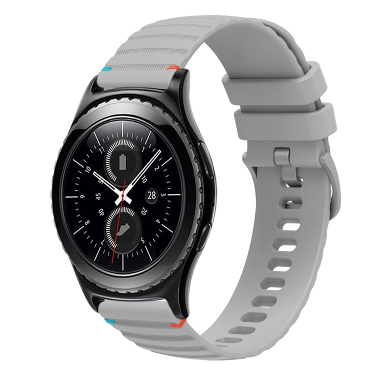 Wavy Dotted Stitched 20mm Silicone Watch Band, For Samsung Galaxy Watch 42mm, For Samsung Gear S2 Classic