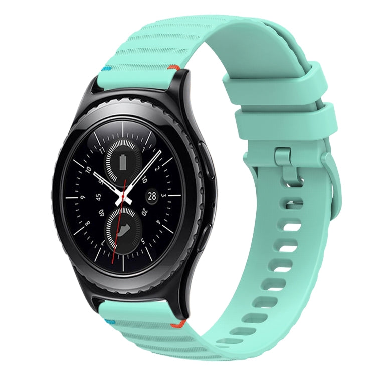 Wavy Dotted Stitched 20mm Silicone Watch Band, For Samsung Galaxy Watch 42mm, For Samsung Gear S2 Classic