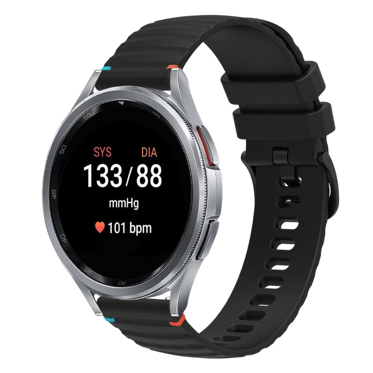 سوار ساعة سيليكون 20 مم مزخرف بنقوش مموجة، لساعات سامسونج جالاكسي ووتش FE 40 مم، لساعات سامسونج جالاكسي ووتش 7 40 / 44 مم، لساعات سامسونج جالاكسي ووتش 6 كلاسيك 43 / 47 مم، لساعات سامسونج جالاكسي ووتش 6 40 / 44 مم