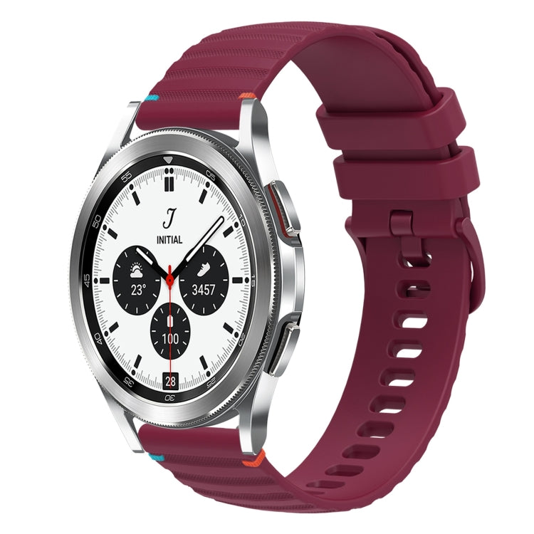 Wavy Dotted Stitched 20mm Silicone Watch Band, For Samsung Galaxy Watch 5 40 / 44mm, For Samsung Galaxy Watch 5 Pro 45mm, For Samsung Galaxy Watch 4 40 / 44mm, For Samsung Galaxy Watch 4 Classic 42 / 46mm