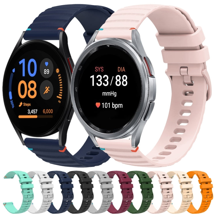 Wavy Dotted Stitched 20mm Silicone Watch Band, For Samsung Galaxy Watch 42mm, For Samsung Gear S2 Classic