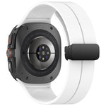 For Samsung Galaxy Watch Ultra 47mm Groove Style Folding Magnetic Buckle Silicone Watch Band