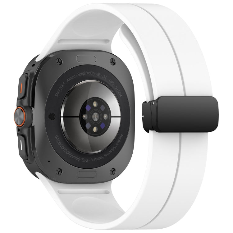 For Samsung Galaxy Watch Ultra 47mm Groove Style Folding Magnetic Buckle Silicone Watch Band