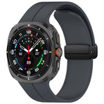 For Samsung Galaxy Watch Ultra 47mm Groove Style Folding Magnetic Buckle Silicone Watch Band