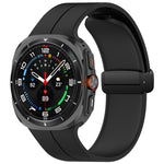 For Samsung Galaxy Watch Ultra 47mm Groove Style Folding Magnetic Buckle Silicone Watch Band