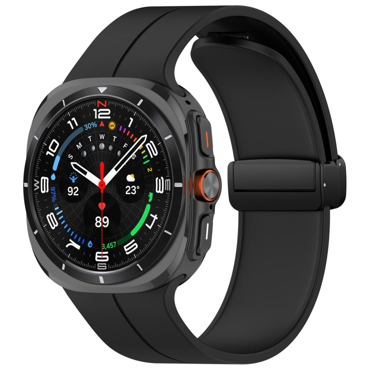 For Samsung Galaxy Watch Ultra 47mm Groove Style Folding Magnetic Buckle Silicone Watch Band