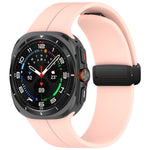 For Samsung Galaxy Watch Ultra 47mm Groove Style Folding Magnetic Buckle Silicone Watch Band