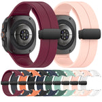 For Samsung Galaxy Watch Ultra 47mm Groove Style Folding Magnetic Buckle Silicone Watch Band