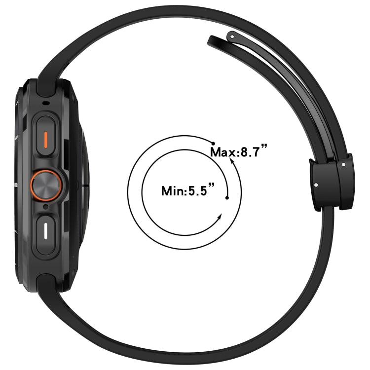 For Samsung Galaxy Watch Ultra 47mm Groove Style Folding Magnetic Buckle Silicone Watch Band