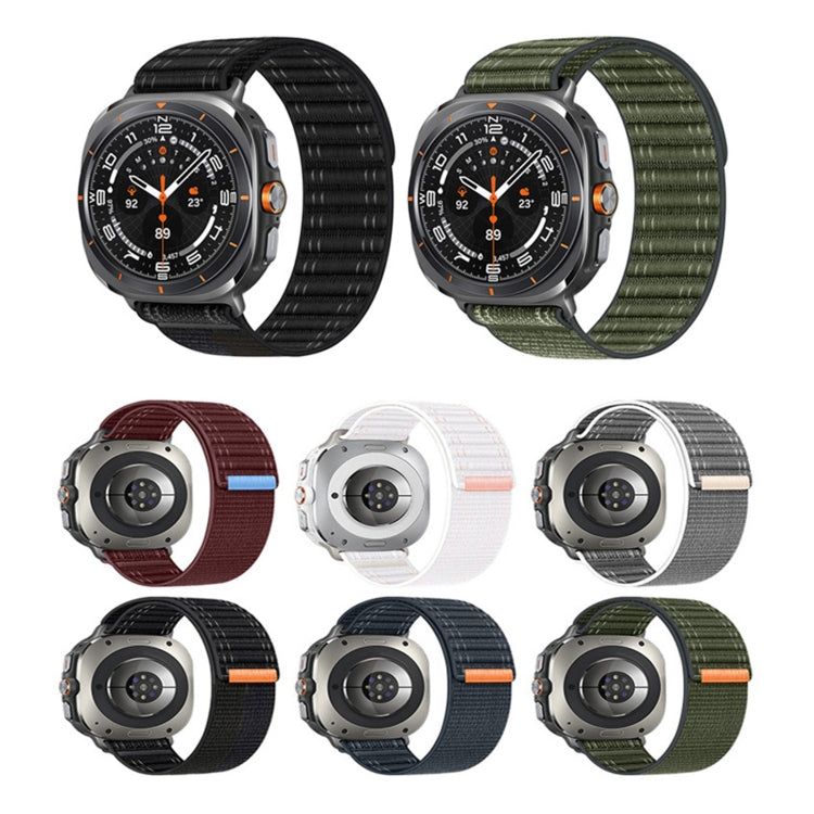 For Samsung Galaxy Watch Ultra 47mm / Ultra 2025 Sea Wave Texture Nylon Hook and Loop Fastener Watch Band