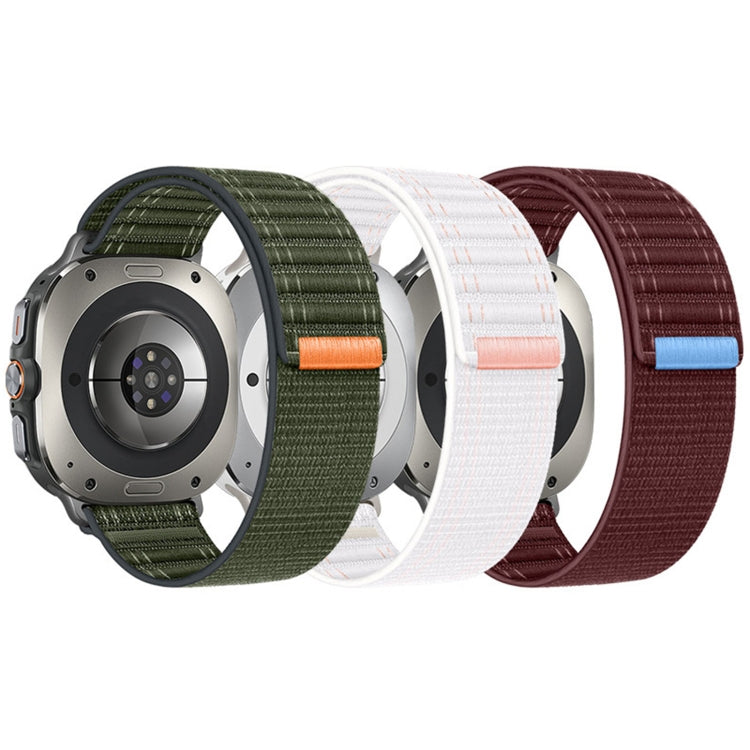 For Samsung Galaxy Watch Ultra 47mm / Ultra 2025 Sea Wave Texture Nylon Hook and Loop Fastener Watch Band