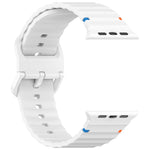 Wavy Grain Stitched Silicone Watch Band, For Apple Watch SE 2023 44mm, For Apple Watch SE 2023 40mm, For Apple Watch Ultra 2 49mm, For Apple Watch Series 9 45mm