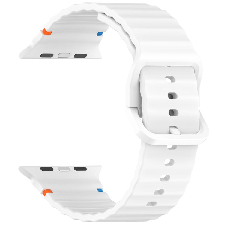 Wavy Grain Stitched Silicone Watch Band, For Apple Watch SE 2022 40mm, For Apple Watch SE 2022 44mm, For Apple Watch Series 7 41mm, For Apple Watch Series 7 45mm