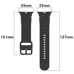 Wavy Grain Stitched Silicone Watch Band, For Apple Watch Series 6 40mm, For Apple Watch Series 6 44mm, For Apple Watch Series 5 44mm, For Apple Watch Series 5 40mm