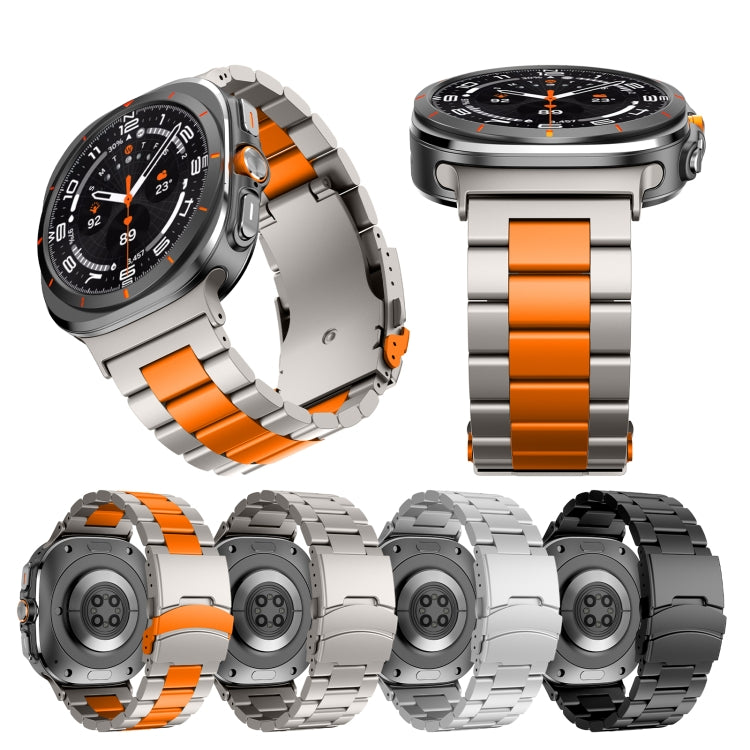 For Samsung Galaxy Watch Ultra 47mm Three Beads Titanium Alloy Metal Watch Band