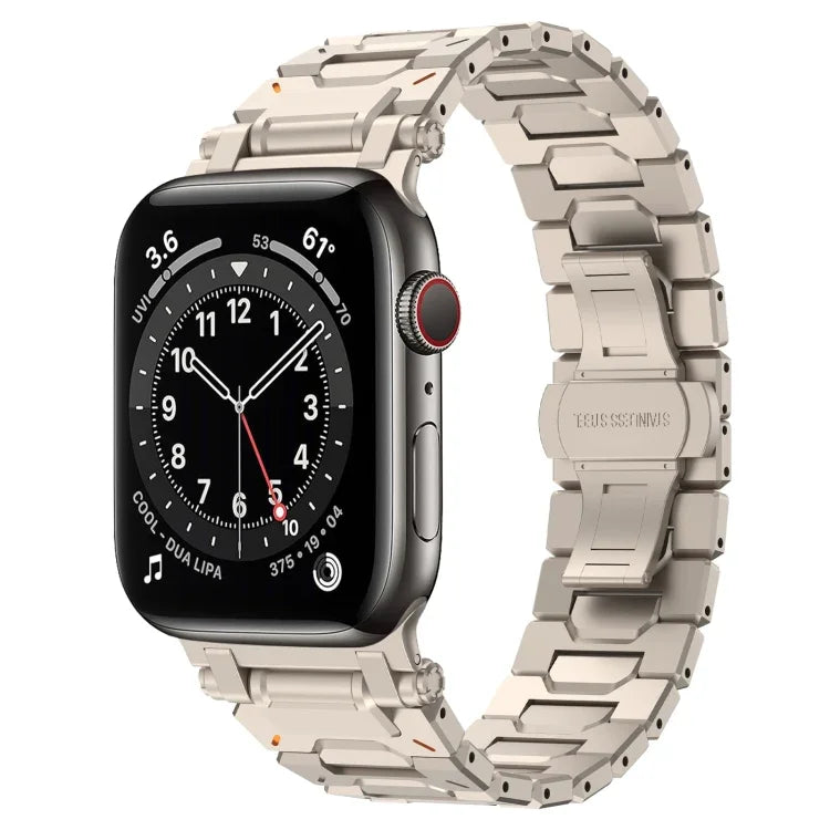Pathfinder Stainless Steel Metal Watch Band, For Apple Watch Series 10 46mm, For Apple Watch SE 2023 44mm, For Apple Watch Ultra 2 49mm, For Apple Watch Series 9 45mm, For Apple Watch Ultra 49mm, For Apple Watch Series 8 45mm, For Apple Watch SE 2022 4...