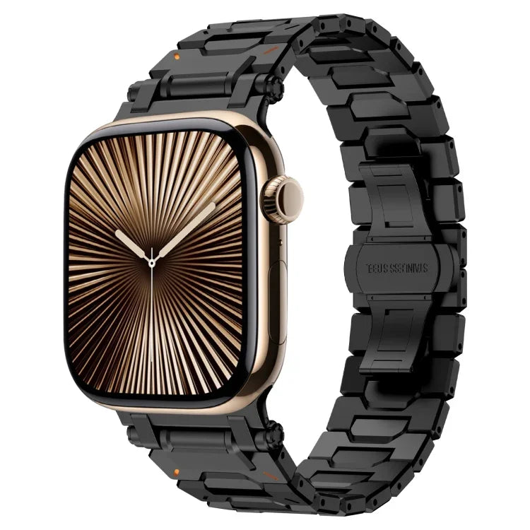 Pathfinder Stainless Steel Metal Watch Band, For Apple Watch Series 10 46mm, For Apple Watch SE 2023 44mm, For Apple Watch Ultra 2 49mm, For Apple Watch Series 9 45mm, For Apple Watch Ultra 49mm, For Apple Watch Series 8 45mm, For Apple Watch SE 2022 4...