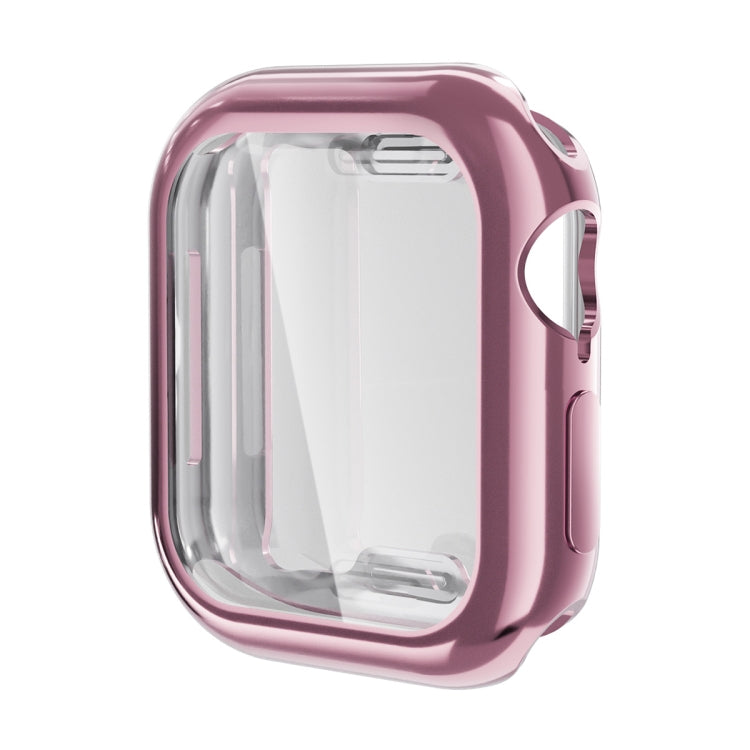 ENKAY Hat-Prince Electroplated Soft TPU Case with Screen Film, For Apple Watch Series 11 / 10 46mm, For Apple Watch Series 11 / 10 42mm