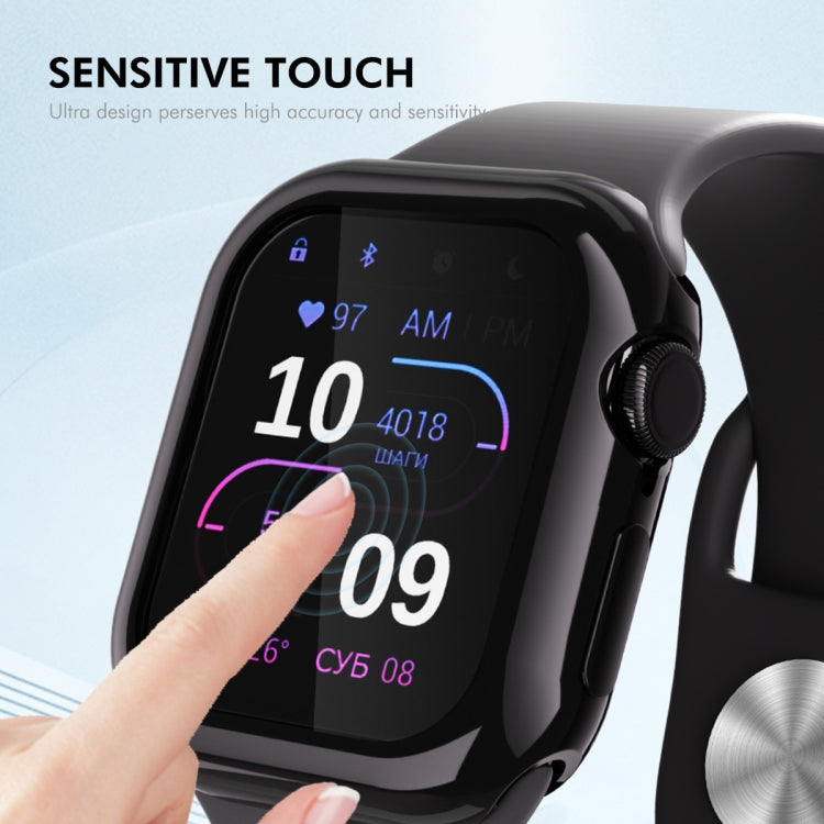 ENKAY Hat-Prince Electroplated Soft TPU Case with Screen Film, For Apple Watch Series 11 / 10 46mm, For Apple Watch Series 11 / 10 42mm