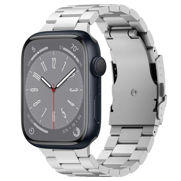 Three Beads Titanium Alloy Metal Watch Band, For Apple Watch Series 10 46mm, For Apple Watch Series 10 42mm, For Apple Watch SE 2023 44mm, For Apple Watch SE 2023 40mm, For Apple Watch Ultra 2 49mm, For Apple Watch Series 9 45mm                        ...
