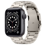 Three Beads Titanium Alloy Metal Watch Band, For Apple Watch Series 7 41mm, For Apple Watch Series 7 45mm, For Apple Watch Series 6 40mm, For Apple Watch Series 6 44mm, For Apple Watch Series 5 44mm, For Apple Watch Series 5 40mm                       ...