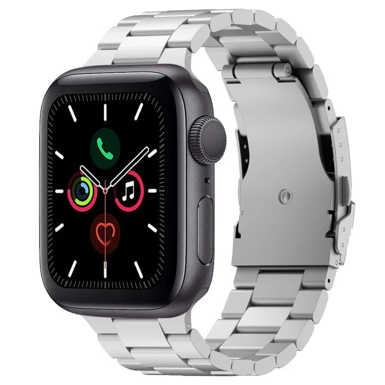 Three Beads Titanium Alloy Metal Watch Band, For Apple Watch Series 7 41mm, For Apple Watch Series 7 45mm, For Apple Watch Series 6 40mm, For Apple Watch Series 6 44mm, For Apple Watch Series 5 44mm, For Apple Watch Series 5 40mm                       ...