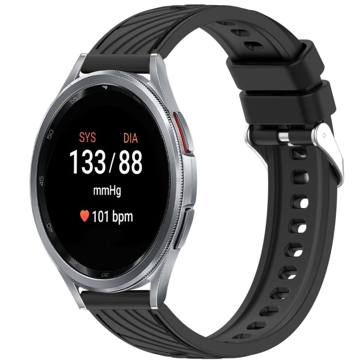 Stripe Texture Silicone 20mm Watch Band, For Samsung Galaxy Watch FE 40mm, For Samsung Galaxy Watch 7 44mm, For Samsung Galaxy Watch 7 40mm, For Samsung Galaxy Watch 6 Classic 47mm