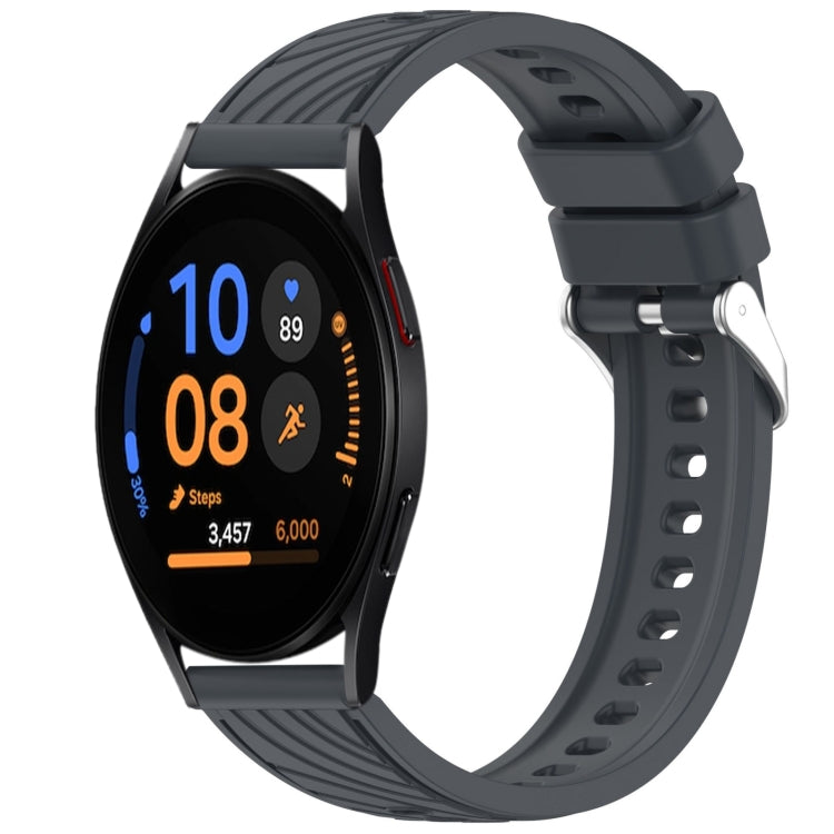 Stripe Texture Silicone 20mm Watch Band, For Samsung Galaxy Watch FE 40mm, For Samsung Galaxy Watch 7 44mm, For Samsung Galaxy Watch 7 40mm, For Samsung Galaxy Watch 6 Classic 47mm