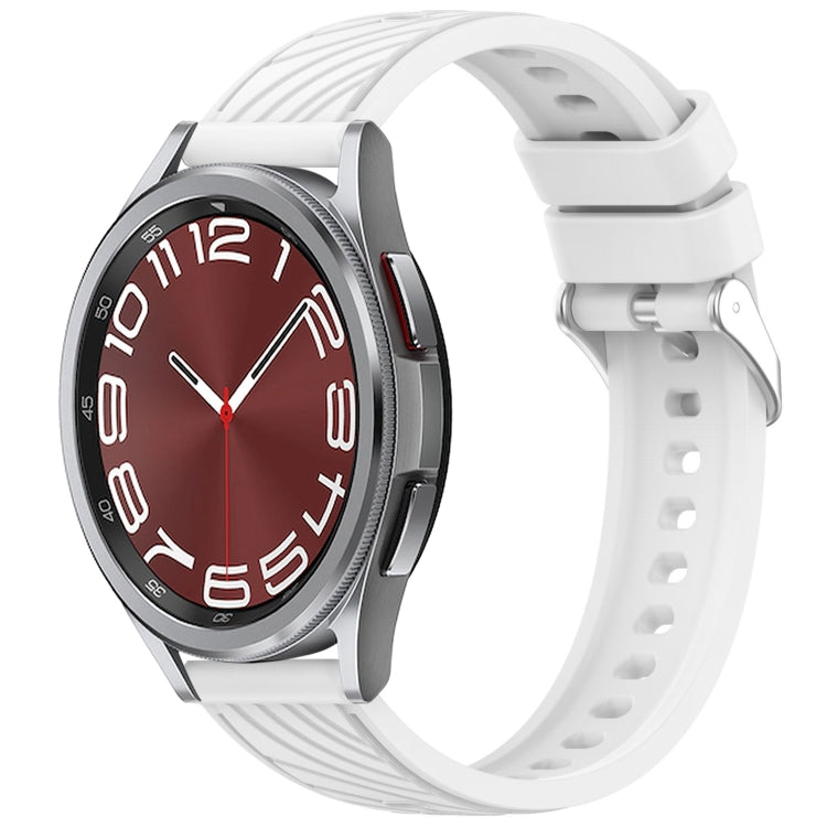 Stripe Texture Silicone 20mm Watch Band, For Samsung Galaxy Watch FE 40mm, For Samsung Galaxy Watch 7 44mm, For Samsung Galaxy Watch 7 40mm, For Samsung Galaxy Watch 6 Classic 47mm