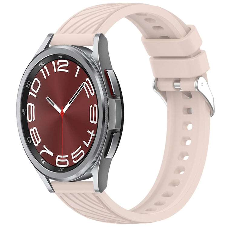 Stripe Texture Silicone 20mm Watch Band, For Samsung Galaxy Watch FE 40mm, For Samsung Galaxy Watch 7 44mm, For Samsung Galaxy Watch 7 40mm, For Samsung Galaxy Watch 6 Classic 47mm
