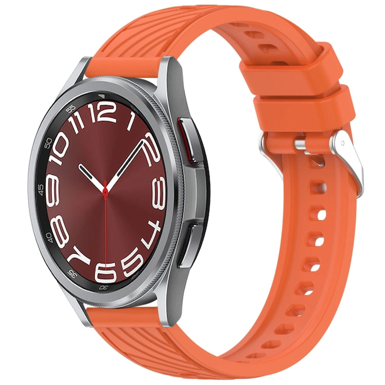 Stripe Texture Silicone 20mm Watch Band, For Samsung Galaxy Watch 6 44mm, For Samsung Galaxy Watch 6 40mm, For Samsung Galaxy Watch 6 Classic 43mm, For Samsung Galaxy Watch5 Pro Golf Edition