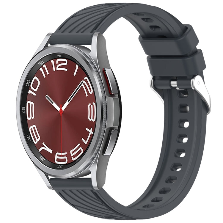 Stripe Texture Silicone 20mm Watch Band, For Samsung Galaxy Watch 6 44mm, For Samsung Galaxy Watch 6 40mm, For Samsung Galaxy Watch 6 Classic 43mm, For Samsung Galaxy Watch5 Pro Golf Edition