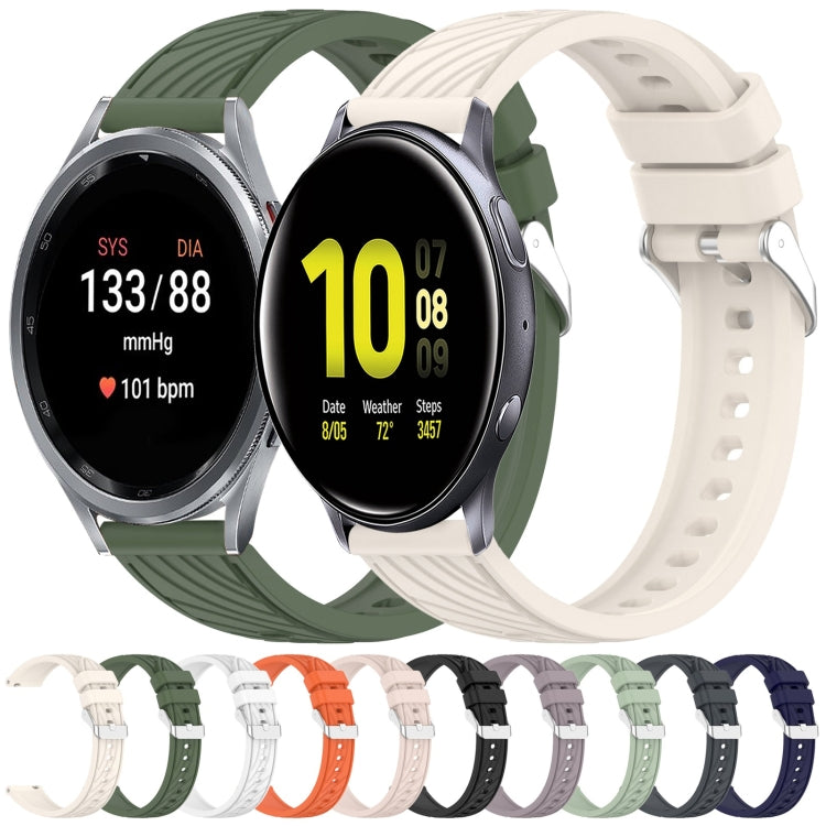 Stripe Texture Silicone 20mm Watch Band, For Samsung Galaxy Watch Active2 44mm, For Samsung Galaxy Watch Active2 40mm