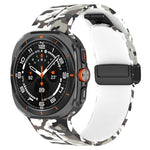 For Samsung Galaxy Watch Ultra 47mm Magnetic Folding Buckle Silicone Watch Band