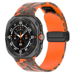 For Samsung Galaxy Watch Ultra 47mm Magnetic Folding Buckle Silicone Watch Band