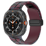 For Samsung Galaxy Watch Ultra 47mm Magnetic Folding Buckle Silicone Watch Band