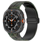 For Samsung Galaxy Watch Ultra 47mm Magnetic Folding Buckle Silicone Watch Band