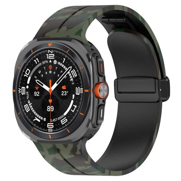 For Samsung Galaxy Watch Ultra 47mm Magnetic Folding Buckle Silicone Watch Band