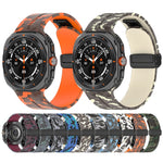 For Samsung Galaxy Watch Ultra 47mm Magnetic Folding Buckle Silicone Watch Band