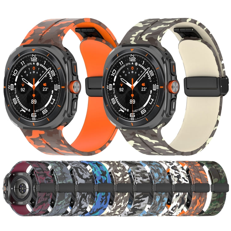 For Samsung Galaxy Watch Ultra 47mm Magnetic Folding Buckle Silicone Watch Band