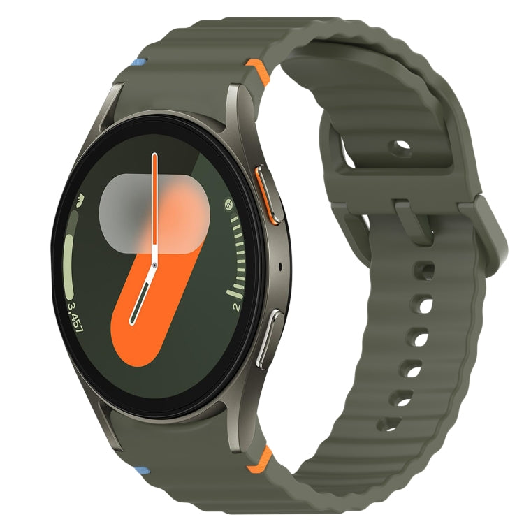Wavy Grain Stitched Quick Release Silicone Watch Band, For Samsung Galaxy Watch FE 40mm, For Samsung Galaxy Watch 7 44mm, For Samsung Galaxy Watch 7 40mm, For Samsung Galaxy Watch 6 Classic 47mm