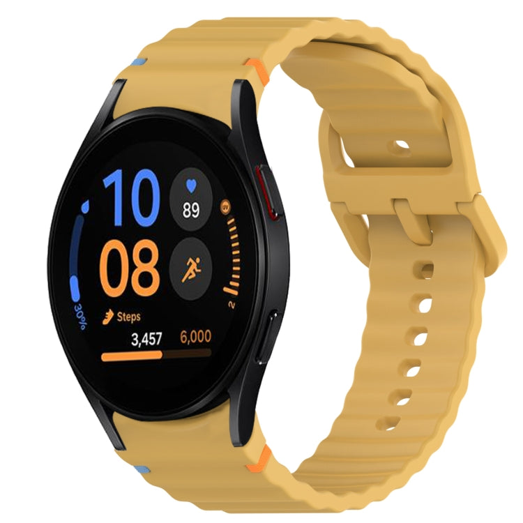 Wavy Grain Stitched Quick Release Silicone Watch Band, For Samsung Galaxy Watch FE 40mm, For Samsung Galaxy Watch 7 44mm, For Samsung Galaxy Watch 7 40mm, For Samsung Galaxy Watch 6 Classic 47mm