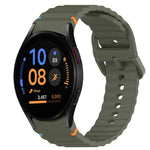 Wavy Grain Stitched Quick Release Silicone Watch Band, For Samsung Galaxy Watch FE 40mm, For Samsung Galaxy Watch 7 44mm, For Samsung Galaxy Watch 7 40mm, For Samsung Galaxy Watch 6 Classic 47mm